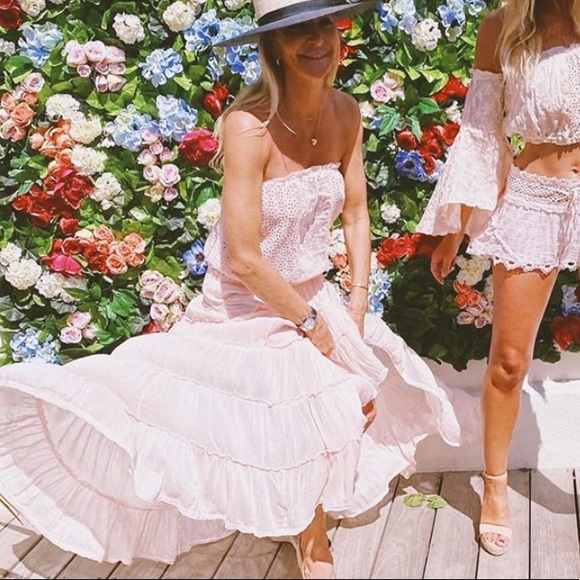 Sunday Tropez Cotton/Silk High Low Ruffle Skirt 💋 - Picture 2 of 12